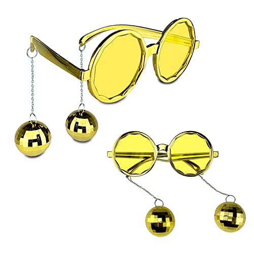 POPCIEL 6 Pack Retro Disco Ball Sunglasses Novelty Glasses, Costume Sunglasses Funny Party Sunglasses for Women Man4