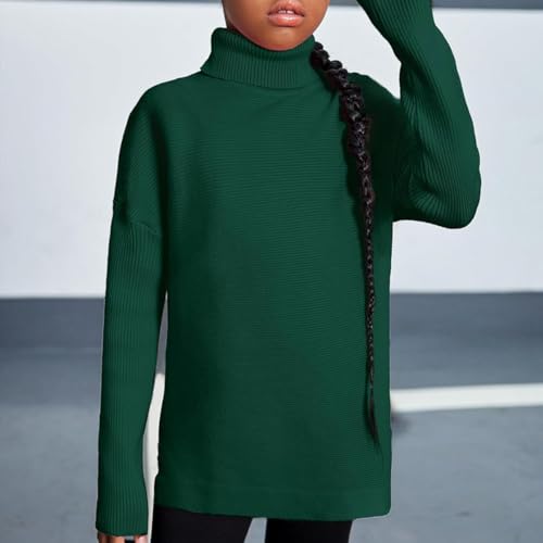Girls' Autumn and Winter high Neck Sweater, Soft and Comfortable, Loose Knit top3
