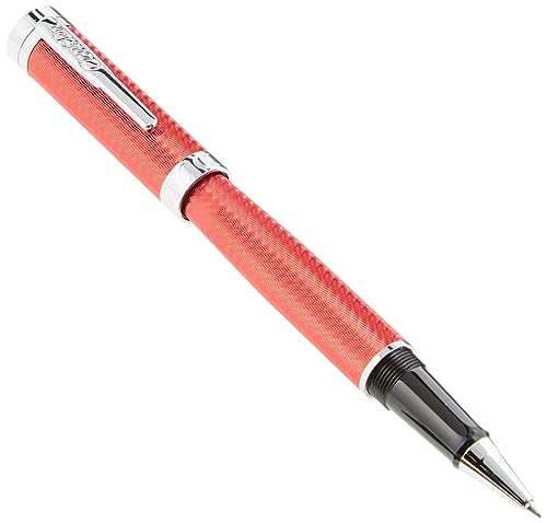 Bolígrafo de punta redonda Conklin Herringbone Signature rojo con detalles de lujo 1