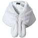 Caracilia Warm Faux Fur Wedding Shawl Wrap for Wedding Party Show CA95 , Ivory , Small