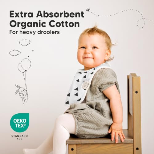 Image of KeaBabies 8-Pack Organic Baby Bibs for Drooling and Teething (Grayscape) | Soft Cotton Bibs for Baby Girl, Boy, Extra Absorbent, Easy to Clean & Put On, Toddler, Newborn, Infant 0-24 Months
