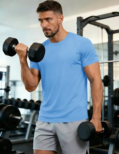 Image of MAGCOMSEN Men's Short Sleeve T-Shirt Quick Dry UPF 50+ Athletic Running Workout Fishing Top Tee Performance Shirts