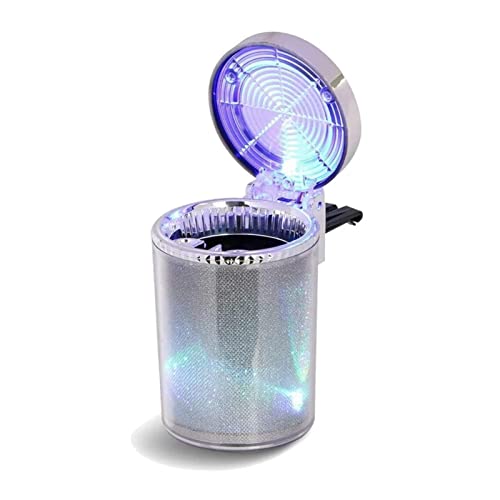 Zceplem Cendrier de Voiture, cendrier Automatique avec lumière LED, cendrier de Voiture coloré Portable avec Couvercle Anti-Odeur, adapté à la Plupart des véhicules