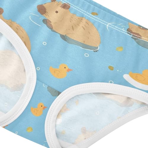 Wusikd Cute Capybara Duck Girls' Underwear Cotton Girls Briefs Soft Toddler Underwear 2T4
