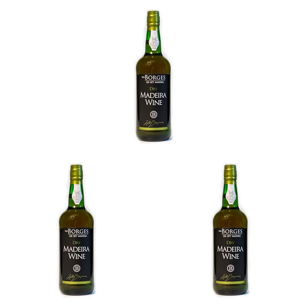 H.M. Borges Madeira Madeira Vino Dry - 750 ml (Confezione da 3)