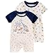 Pack de 2 Bebé Niño Mono de Manga Corta Mameluco de Algodón Body de Dibujos Animados Lindo Peleles Comodo Pijama Regalo de Recien Nacido, 6-9 Meses