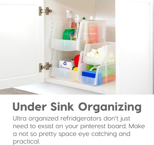 IRIS USA Clear Plastic Stackable Storage Bins, Medium - 8 Pack, Open Front Fridge Pantry Kitchen Closet Cabinet Bathroom Organizer Basket for Organizing Snack, Cans, Office Supplies, and Coffee Pods - Image 6