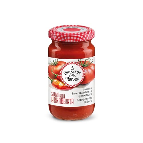 Le Conserve della Nonna – Sugo all’Arrabbiata, 1 vasetto 190gr, Pomodoro 100% italiano,Senza Glutine e Conservanti