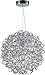 ET2 E32572-PC Dazed Aluminum Rods Mod-silhouette LED Orb Pendant Ceiling Lighting, 8-Light 9.6 Total Watts, 16"H x 16"W, Polished Chrome