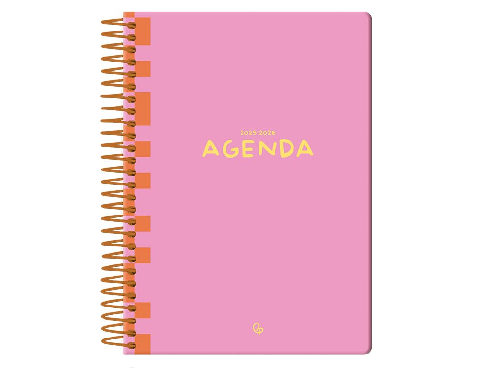 Liderpapel 25-26 Spiral Classic Pink Diapagine A5 Bilingual FSC Paper 70 g.