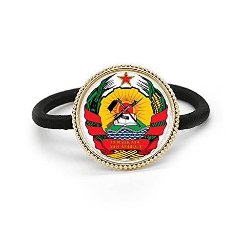Coletero de plata metal con el escudo nacional de Mozambique premium