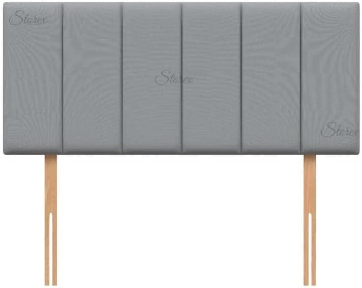 STOREX Plush Fabric Extra Padded Headboard For Divan Bed Bedroom Furniture Size 2Ft 6 Inch/ 3Ft / 4Ft / 4Ft 6 Inch / 5Ft / 6Ft - 24 Inch Height (Silver, 24inch Height 2FT 6 Inch Small Single)