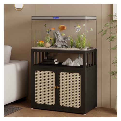 Support d'aquarium en métal robuste avec étagère de rangement solide