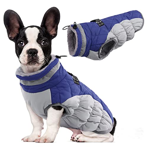 Lelepet Dog Coat Warm Dog Winter Coat Waterproof Dogs Jacket with Harness Built in Reflective Pet Fleece Vest Zip-Up Cold Weather Coats for Medium Dog