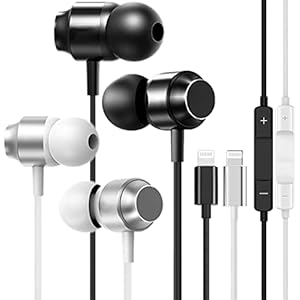 Headphones for iPhone, Earbuds Wired Earphones with Microphone,Isolation Noise [Lightning Connector – Apple MFi Certified] Replacement for iPhone 14 13 12 11 Pro Max/X XS Max XR/8 7 Plus – Pack of 2
