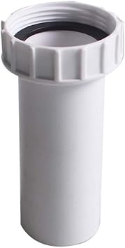 Pipe Extension Connector 47.5mm Female to 40mm Straight Pipe Reducer Drain Waste Extension Connector Fit for Kitchen Sinks White