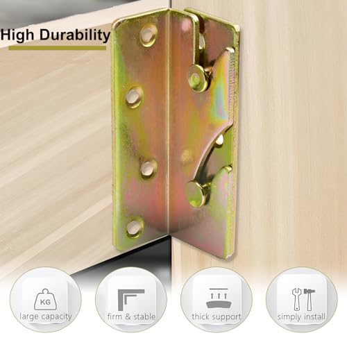 Rockgoya Bed Rail Brackets - Heavy Duty Non-Mortise Set of 4 Wooden Brackets with Screws - Image 5