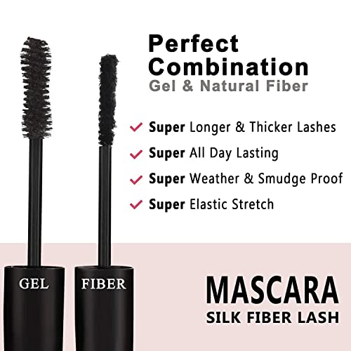 Youngfocus 3D Fiber Lash Mascara Waterproof, Luxuriously Longer, Thicker, Voluminous Eyelashes, Long-Lasting, Dramatic Extension, Smudge-proof, Hypoallergenic Formula-Best Gift - Image 4