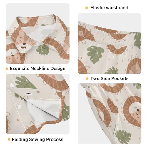 Sunflower Floral Yellow Black Short Sleeve Hawaiian Button Down Shirts and Short Sets for Boys Toddler Summer Outfits3