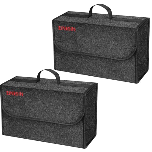 Einesin Bolsa Maletero Coche de Fieltro, Organizador para maletero, Organizador para Herramientas y Limpieza, Accesorios para compras y coche