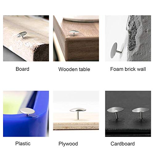 Grtard Steel Thumb Tacks 300 Pack, Thumb Tack Push Pins Silver Round Head Pins Office Thumbtack, Push Pin For Home, School, Sharp Steel Points 3/8 Inch Head, Silver #TOP1