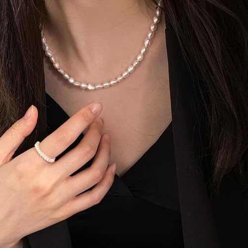 Image of Zeffy Pearl Necklace 4MM /6MM /8MM Dainty Round Imitation Pearl Choker Necklace Wedding Pearl Necklace Delicate Jewelry for Women Simple Bridesmaid Jewelry Gifts