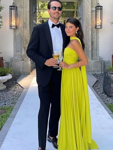 Womens Chiffon Bridesmaid Dresses with Scarf Long Strapless Prom Dresses 2025 Pleated Wedding Guest Dress B214