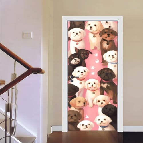Vinilos Para Puertas 95X215Cm Flores Rojas Vinilo Puerta 3D Pegatinas Para La Renovación De La Puerta Arte Mural Etiqueta Carteles Pegatinas De Pared Diy Decoraciones