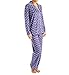 Ellen Tracy Women's Long Sleeve Sueded Micro Fleece Pajama Set