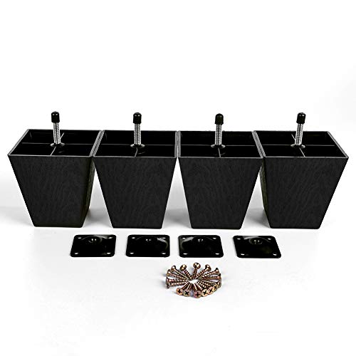 MEETWARM 4 inch Sofa Legs Square Tapered Plastic Couch Legs Replacement Furniture Legs