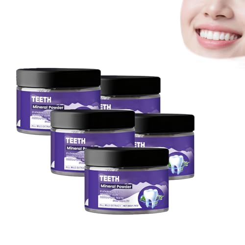 ZLHHRZJX - Lot de 5 poudres dentaires violettes - Poudre minérale de réparation dentaire - Dentifrice pour des dents plus blanches - Pas de sensibilité - Élimine les taches et protège l'émail - Réduit la