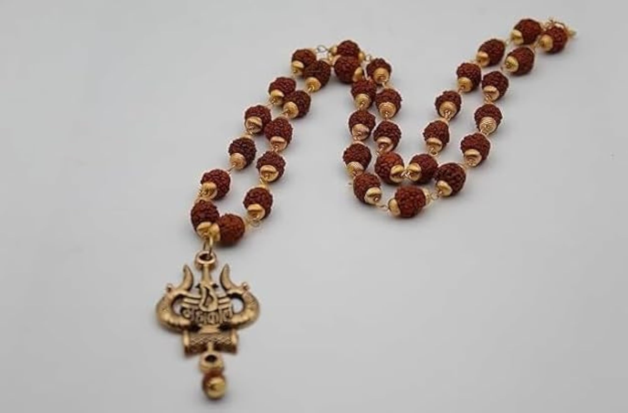 BluDiamond Rudraksha Mala for Men in Gold Chain