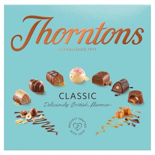 Thorntons Classic Chocolate Hamper, Christmas Gifts, Chocolate Gifts for Women, Men, Milk, White, Dark Chocolate Selection Box, 262g