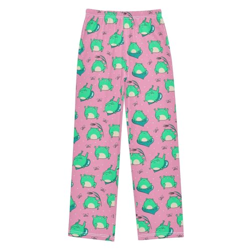 ZZXXB Lovely Frog Dragonfly Boys Long Pants Soft Trousers Elastic Waist Kids Lounge Bottoms with Pockets S-XL