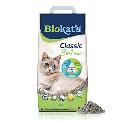 Biokat's Classic fresh 3in1, geurend - Klontvormende kattenbakvulling met korrels in 3 verschillende groottes - 1 zak (1 x 18 l)