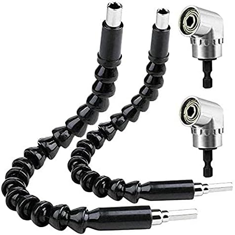 Drill Bits For 4PCS 105 Degree Right Angle Drill 1/4 Inch Hex Shank Flexible Drill Bit Screwdriver Bit Holder Connecting Link