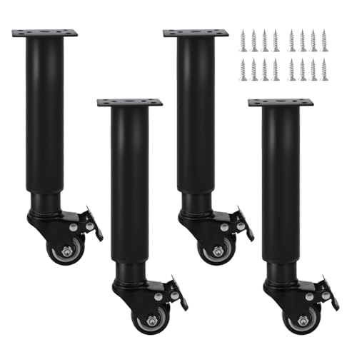 YHPBDZW ���������\ �e�[�u���r �L���X�^�[�t�� 4�p�b�N �g��14�`110cm�A��/�� �A�C�A�����b�O �p������ �l�C DIY �r ������/�f�X�N/�x�b�h/���Ή� �Ƌ�r table legs(Black,24-36cm)