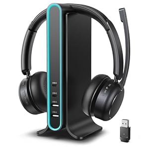 Auriculares Bluetooth, auriculares inalámbricos con micrófono, auriculares Bluetooth multipunto con micrófono con cancelación de ruido (negro)