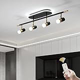 Plafonnier LED Dimmable: le lustre plafonnier noir permet de régler la température de couleur sur 3 niveaux, mais n'est pas compatible avec les variateurs muraux. Luminosité réglable : 10 % à 100 %, avec minuterie télécommandée. Son design minimaliste est à la fois classique et polyvalent et s'intègre facilement à tous les styles de décoration intérieure