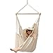 AMANKA XXL Hängesessel Beige 185x130 cm belastbar bis 150kg – Hängestuhl ideal zum Lesen & Entspannen – Hängesitz aus Baumwolle für Drinnen und Draussen ohne Gestell- Schwebesessel für 2