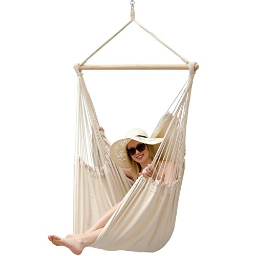 AMANKA XXL Hängesessel 185x130cm - Hängestuhl 360° Hängesitz - Schaukelsessel Creme - 6