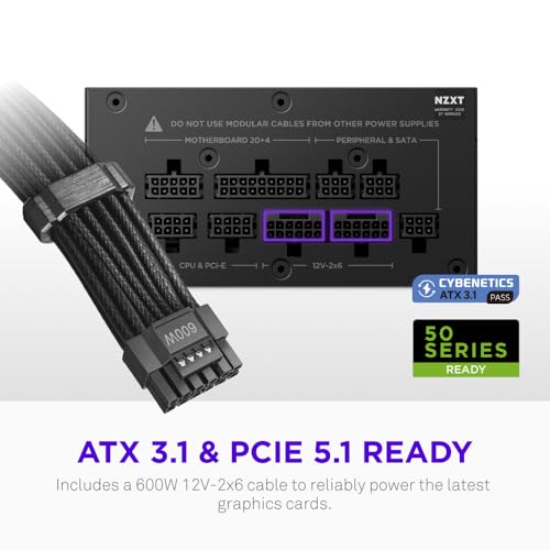 Image of NZXT C850 SFX Gold - 850W SFX ATX 3.1 Power Supply - 80 Plus Gold - Cybenetics Platinum - Fully Modular - PCIe 5.1 600W 12V-2x6 - Japanese Capacitors - Black