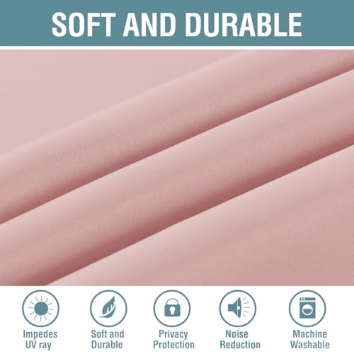 Image of H.VERSAILTEX Blackout Curtain for Living Room Thermal Insulated Window Treatment Curtain Extra Long 96 inch Length Energy Saving Grommet Top Blackout Drape, One Panel, Baby Pink, 52 inch W x 96 inch L