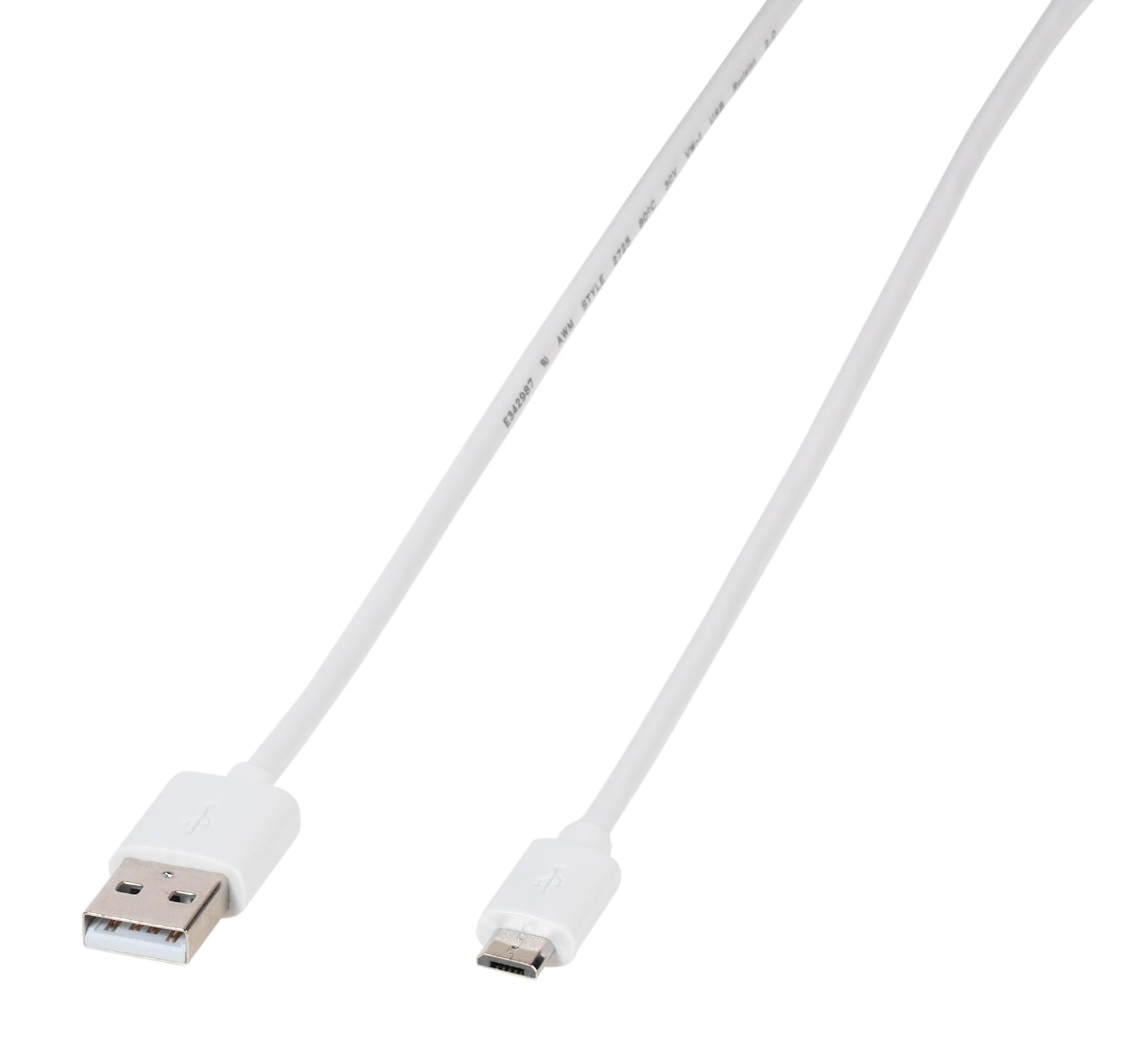 Vivanco Cavo USB 2.0 USB-A, spina USB Micro B, 1,00 m, colore: Bianco