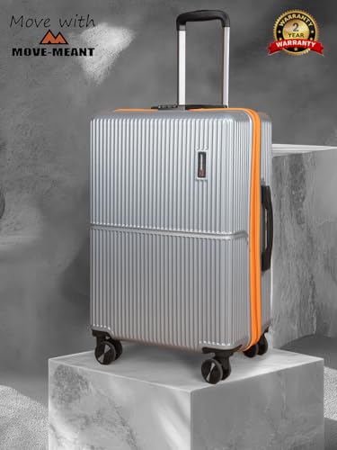 Image of Move-Meant Medium Polycarbonate Hard Shell Glide 66Cm Suitcase 8 Wheels Number Lock Poly Carbonate MAT. Grey for Men & Women | 360 Degree Wheeling System Luggage | Trolley Bags for Travel
