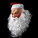 Christmas Santa Latex Mask with Red Santa Hat and Beard Overhead Mask Costume Set Props Masquerade Party Fancy Dress