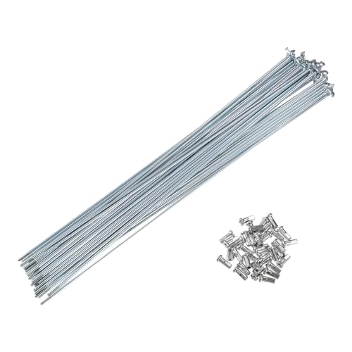 Rayons galvanisés 13G J-Bend de vélo haute résistance avec embouts laiton - 36 Pcs