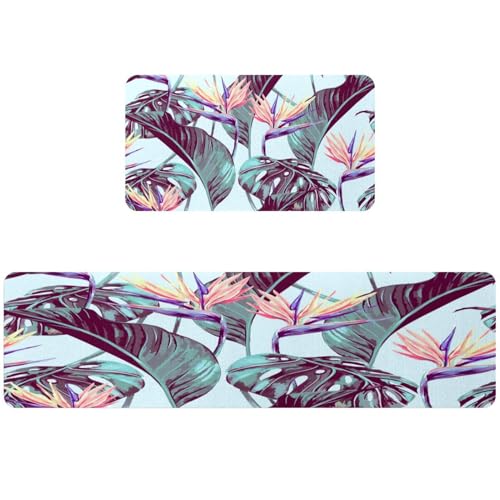 Tapis de cuisine antidérapants lavables lot de 2 tapis couloir imprimé jungle