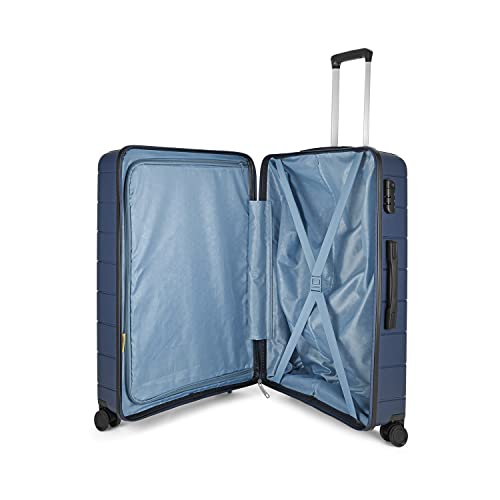 Image of Aristocrat Jude 66Cm Polyester Hard-Sided Spinner Medium Check-in Luggage Trolley Bag with 8 Wheels (Blue)