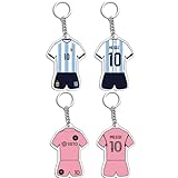 RUIZHUO 4PCS World Cup merchandise 2026 Soccer Ball Keychain Set 2026 Football Player Keychains Blue and Pink International Sports Pride Accessories for Soccer Fans
